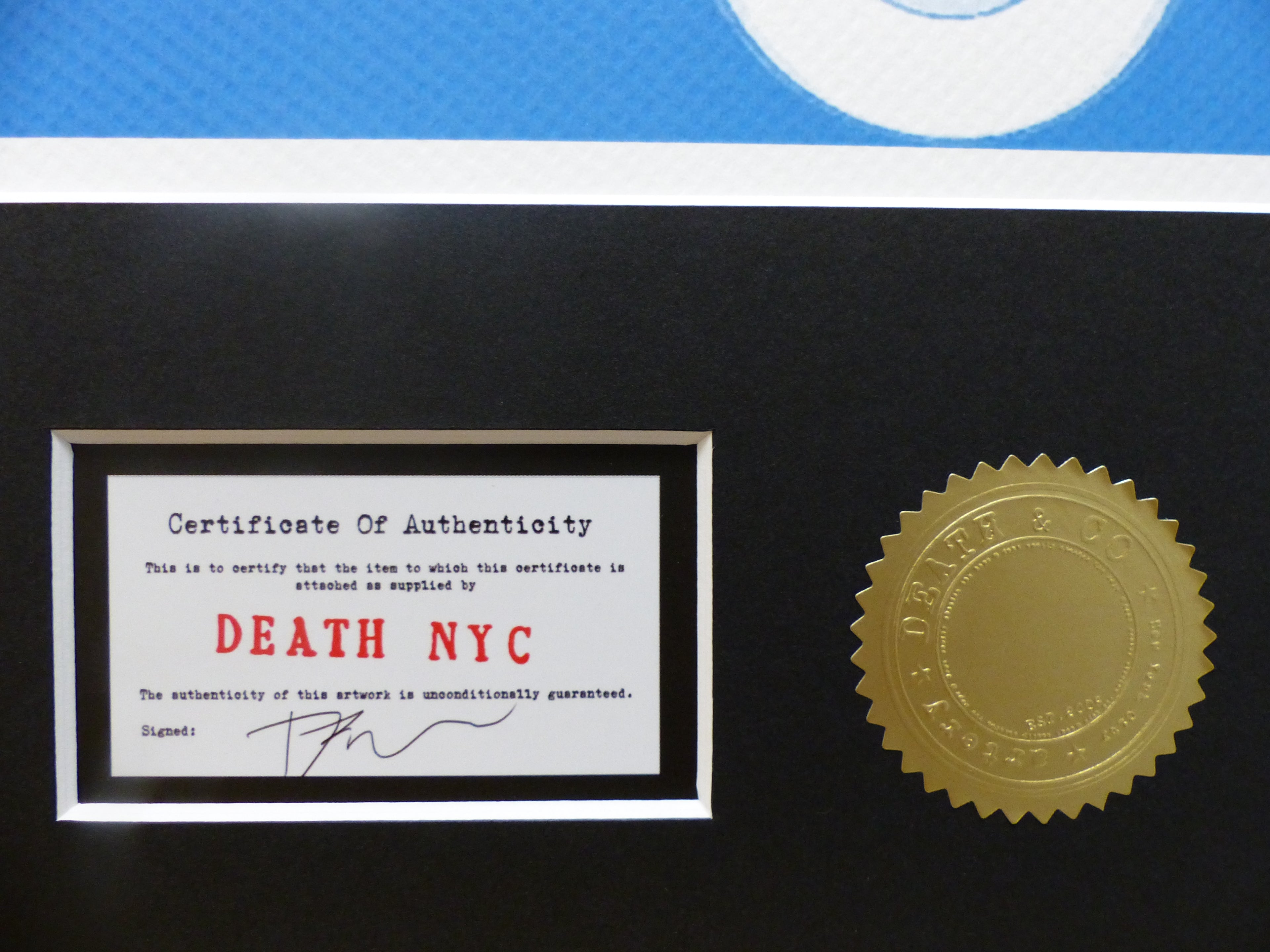 DEATH NYC fertig gerahmte Lithografie ltd.Edit. of 100 "Skateboard Snoopy" 3D Siegel COA