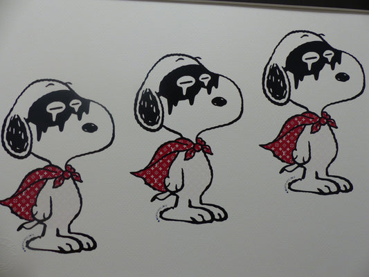DEATH NYC fertig gerahmt Lithografie ltd. edit. of "120" C.O.A. "Snoopy  as Don Juan"