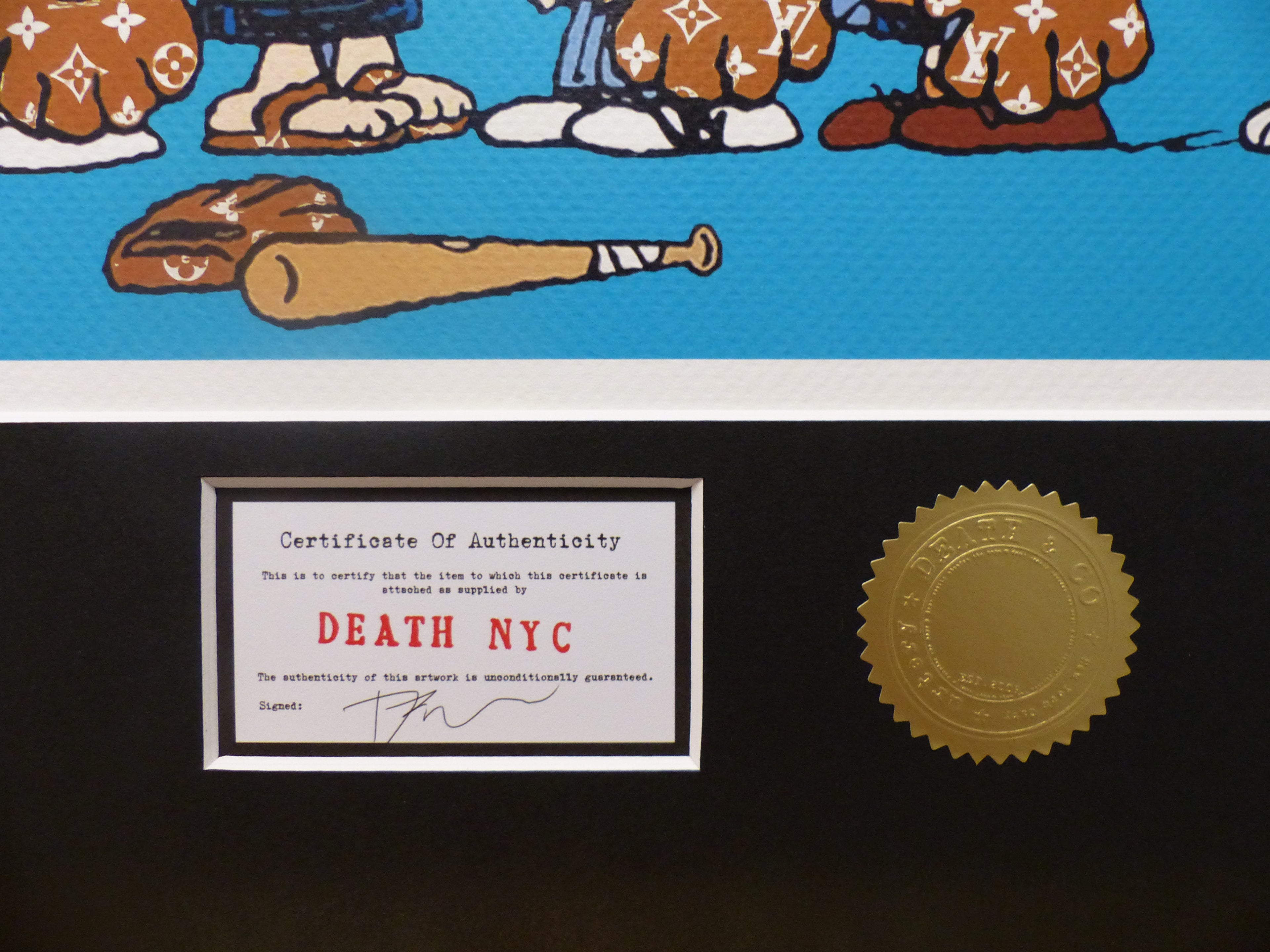 DEATH NYC "GERAHMT" Lithografie ltd. edition of 100 C.O.A. "Snoopy and friends"