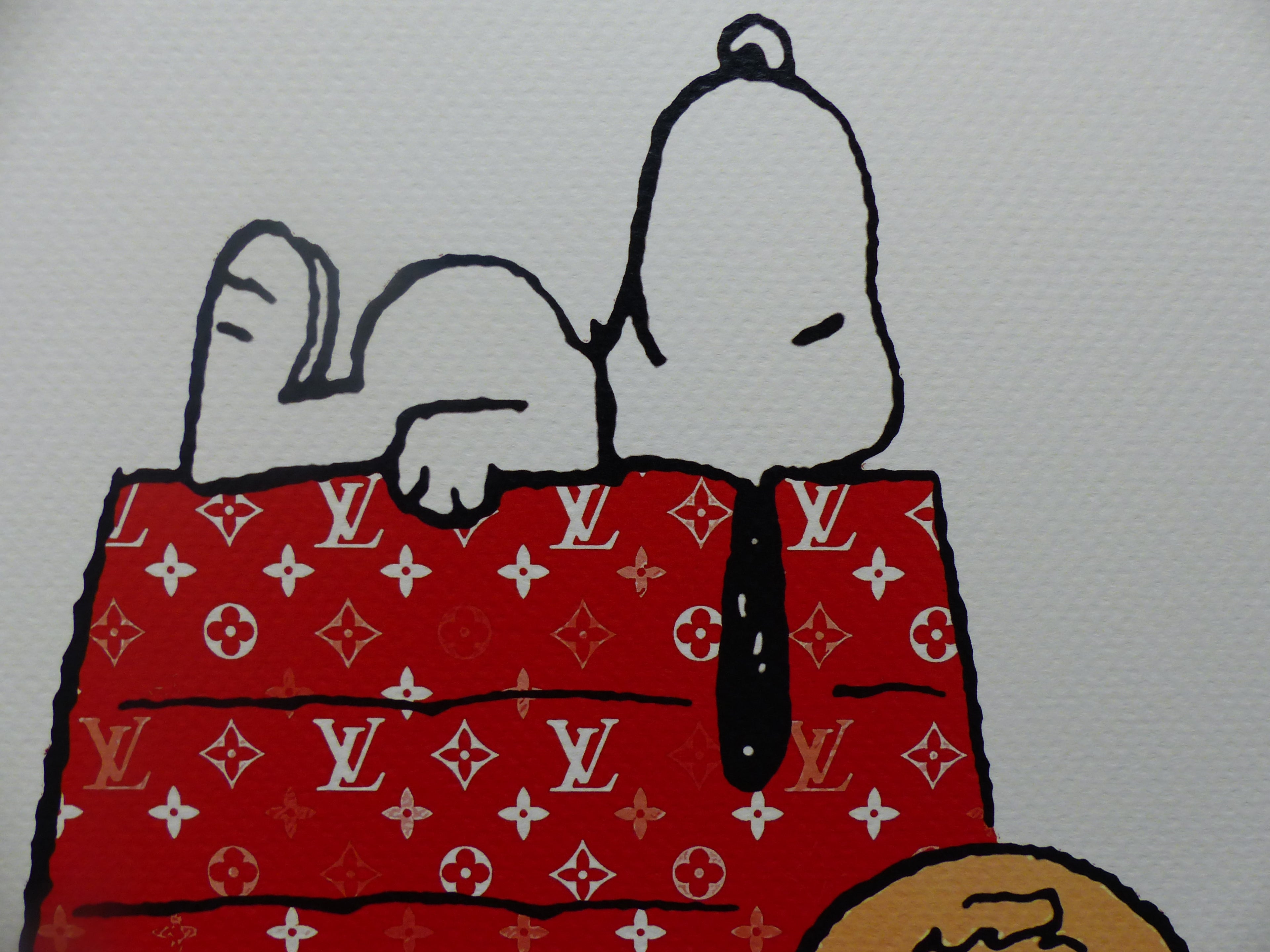 DEATH NYC "GERAHMT" Lithografie ltd. edition C.O.A. "Snoopy and Charly grenade"