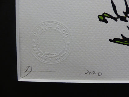 DEATH NYC "GERAHMT" Lithografie ltd. edition C.O.A. "Snoopy and Charly grenade"