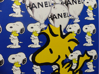 DEATH NYC "GERAHMT" Lithografie ltd.Edit. of 100 "Snoopy and Woodstock" 3D Siegel COA