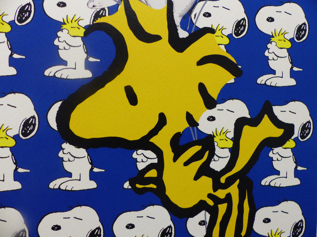 DEATH NYC "GERAHMT" Lithografie ltd.Edit. of 100 "Snoopy and Woodstock" 3D Siegel COA