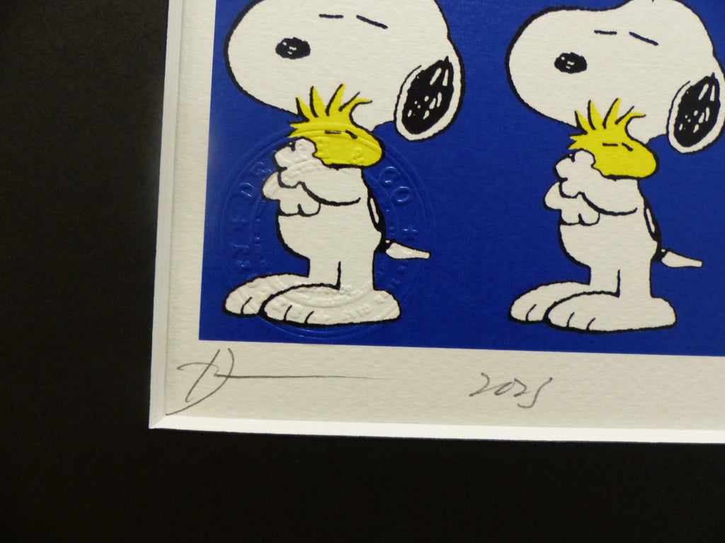 DEATH NYC "GERAHMT" Lithografie ltd.Edit. of 100 "Snoopy and Woodstock" 3D Siegel COA