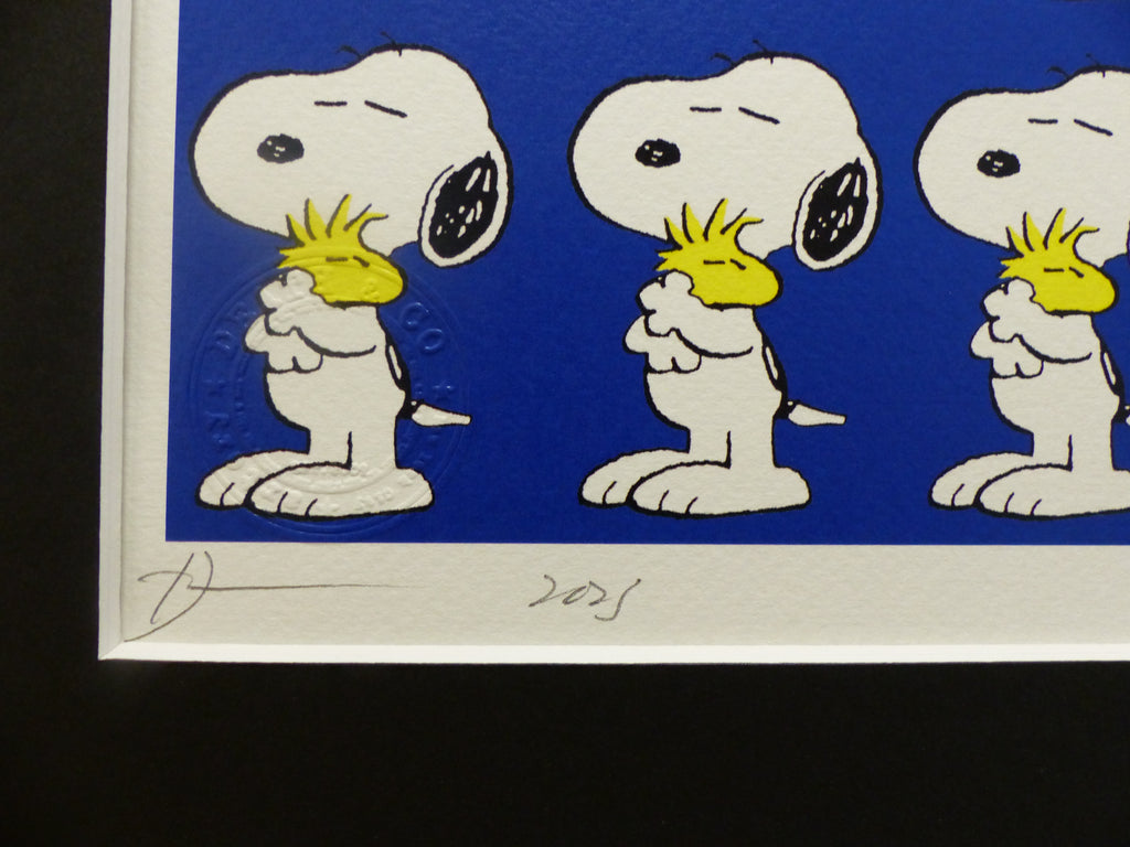 DEATH NYC "GERAHMT" Lithografie ltd.Edit. of 100 "Snoopy and Woodstock" 3D Siegel COA