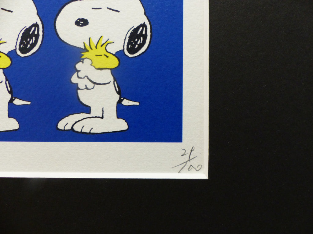 DEATH NYC "GERAHMT" Lithografie ltd.Edit. of 100 "Snoopy and Woodstock" 3D Siegel COA