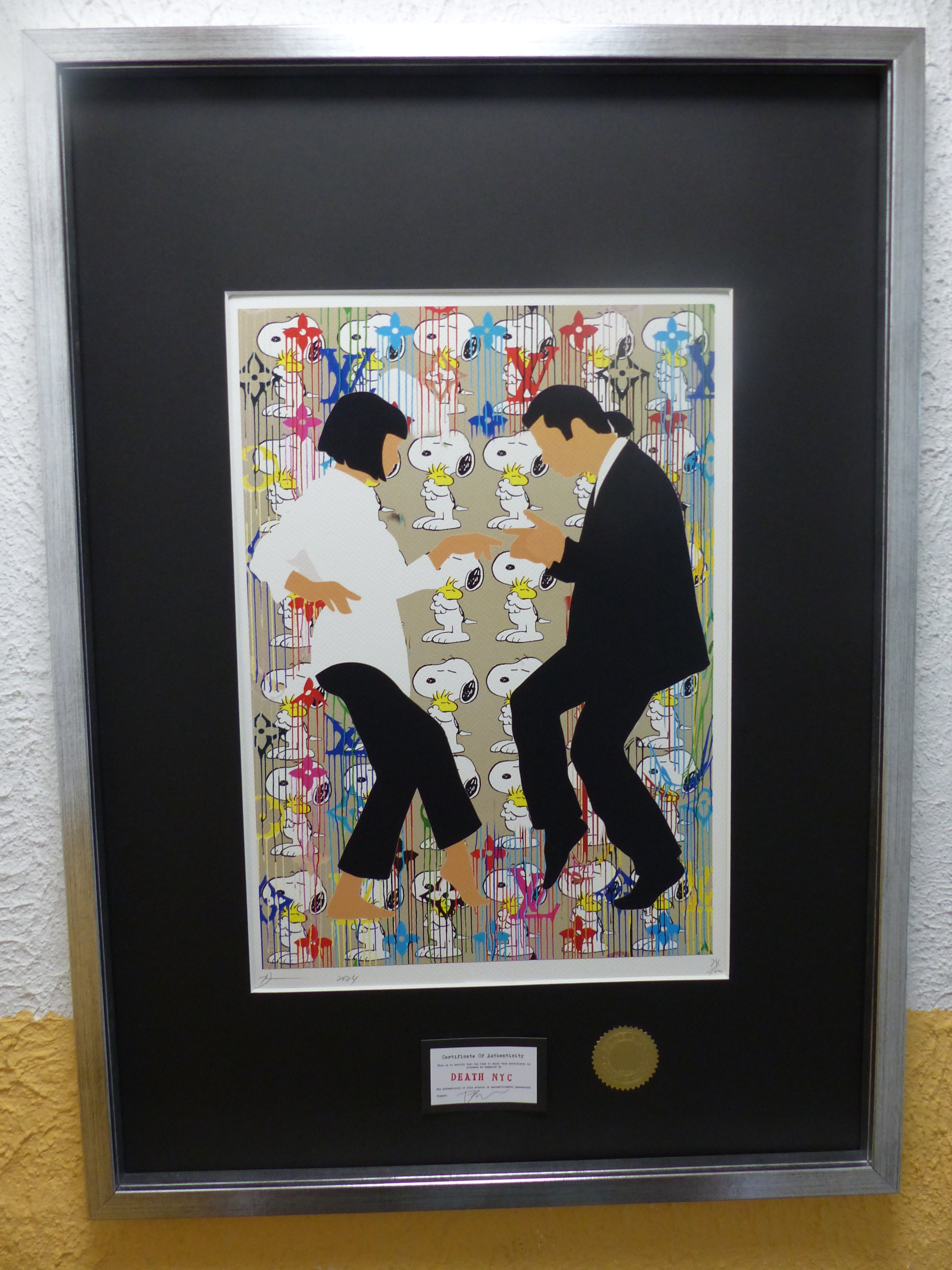 DEATH NYC "Pulp Fiction" Lithografie fertig gerahmt limited Edition of 120 "Pulp Fiction" 3D Siegel COA