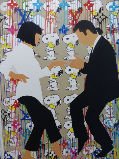 DEATH NYC "Pulp Fiction" Lithografie fertig gerahmt limited Edition of 120 "Pulp Fiction" 3D Siegel COA