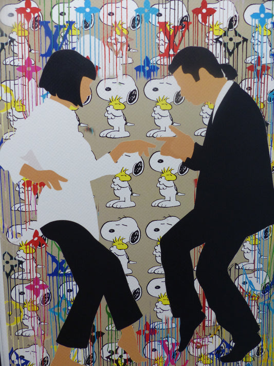 DEATH NYC "Pulp Fiction" Lithografie fertig gerahmt limited Edition of 120 "Pulp Fiction" 3D Siegel COA