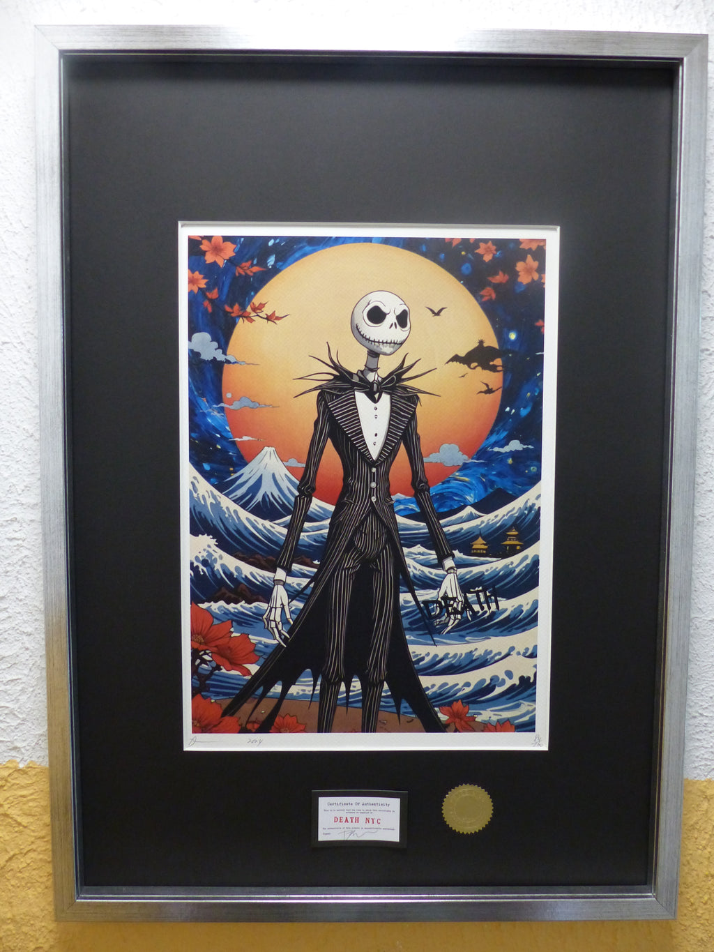 DEATH NYC "GERAHMT" Lithografie ltd.Edit. of 100 "Tim Burton" 3D Siegel COA