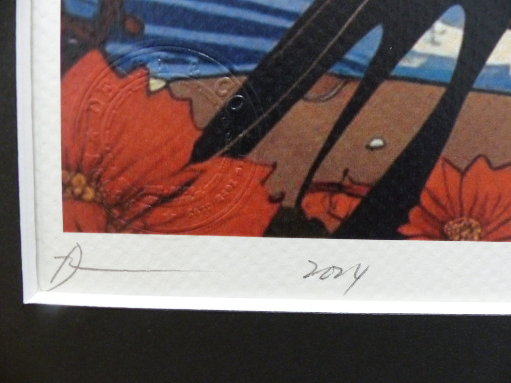 DEATH NYC "GERAHMT" Lithografie ltd.Edit. of 100 "Tim Burton" 3D Siegel COA