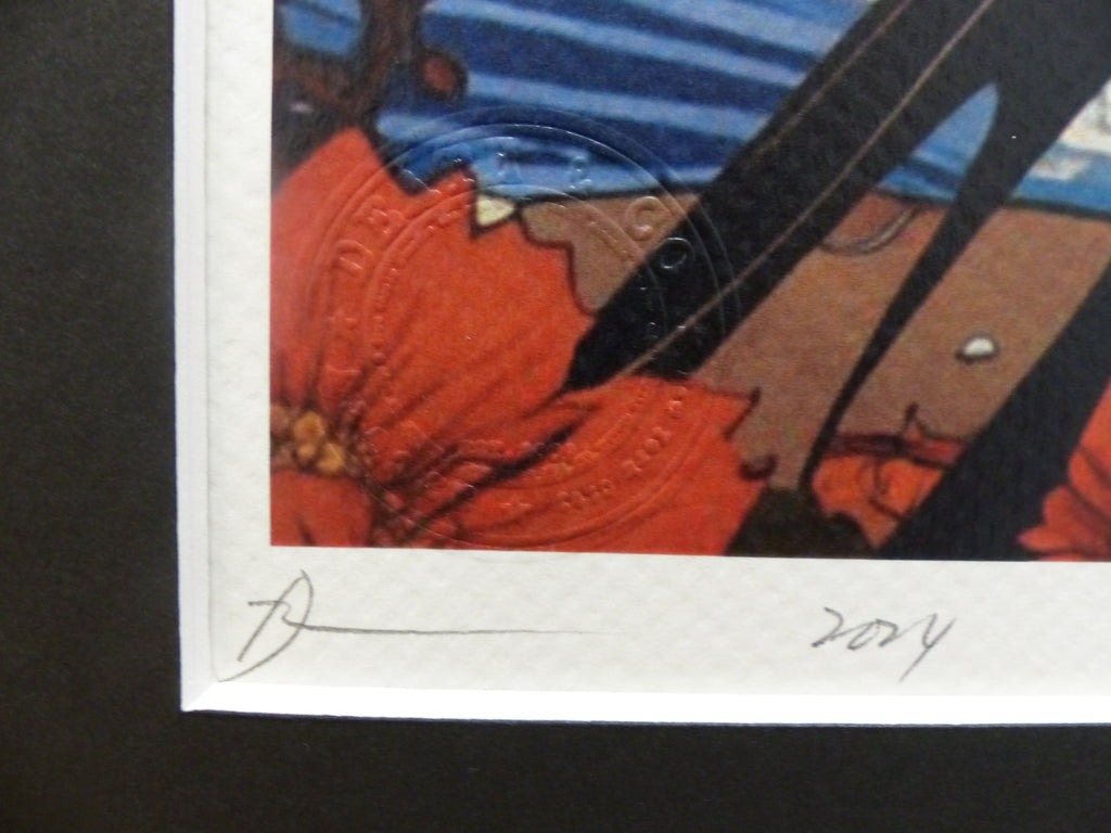 DEATH NYC "GERAHMT" Lithografie ltd.Edit. of 100 "Tim Burton" 3D Siegel COA
