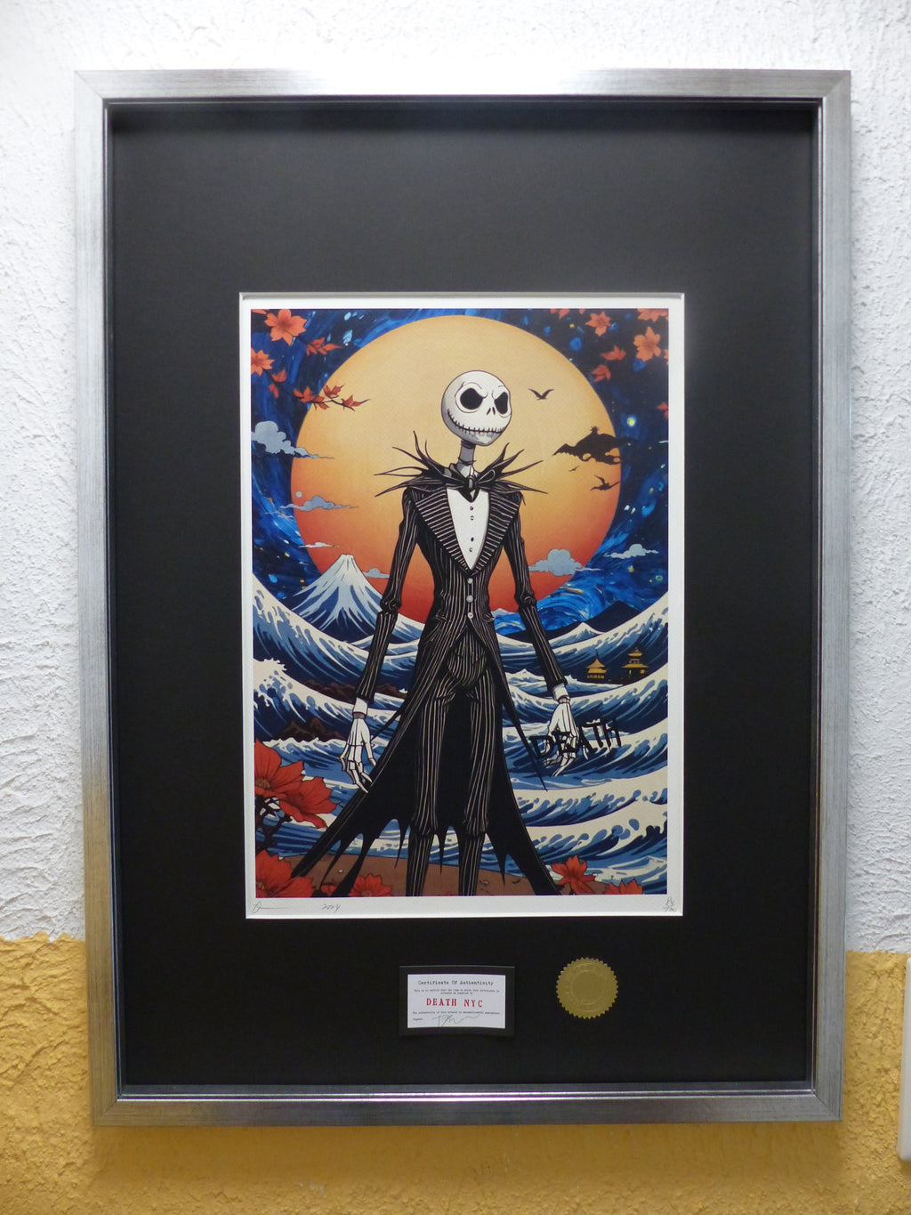 DEATH NYC "GERAHMT" Lithografie ltd.Edit. of 100 "Tim Burton" 3D Siegel COA
