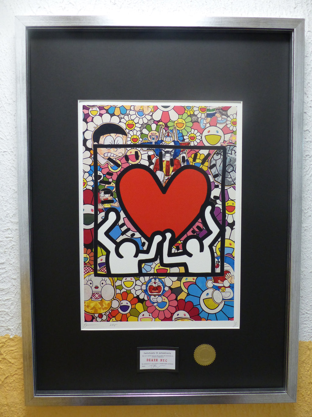 DEATH NYC "GERAHMT" Lithografie ltd.Edit. of 120 "Keith Haring" 3D Siegel COA