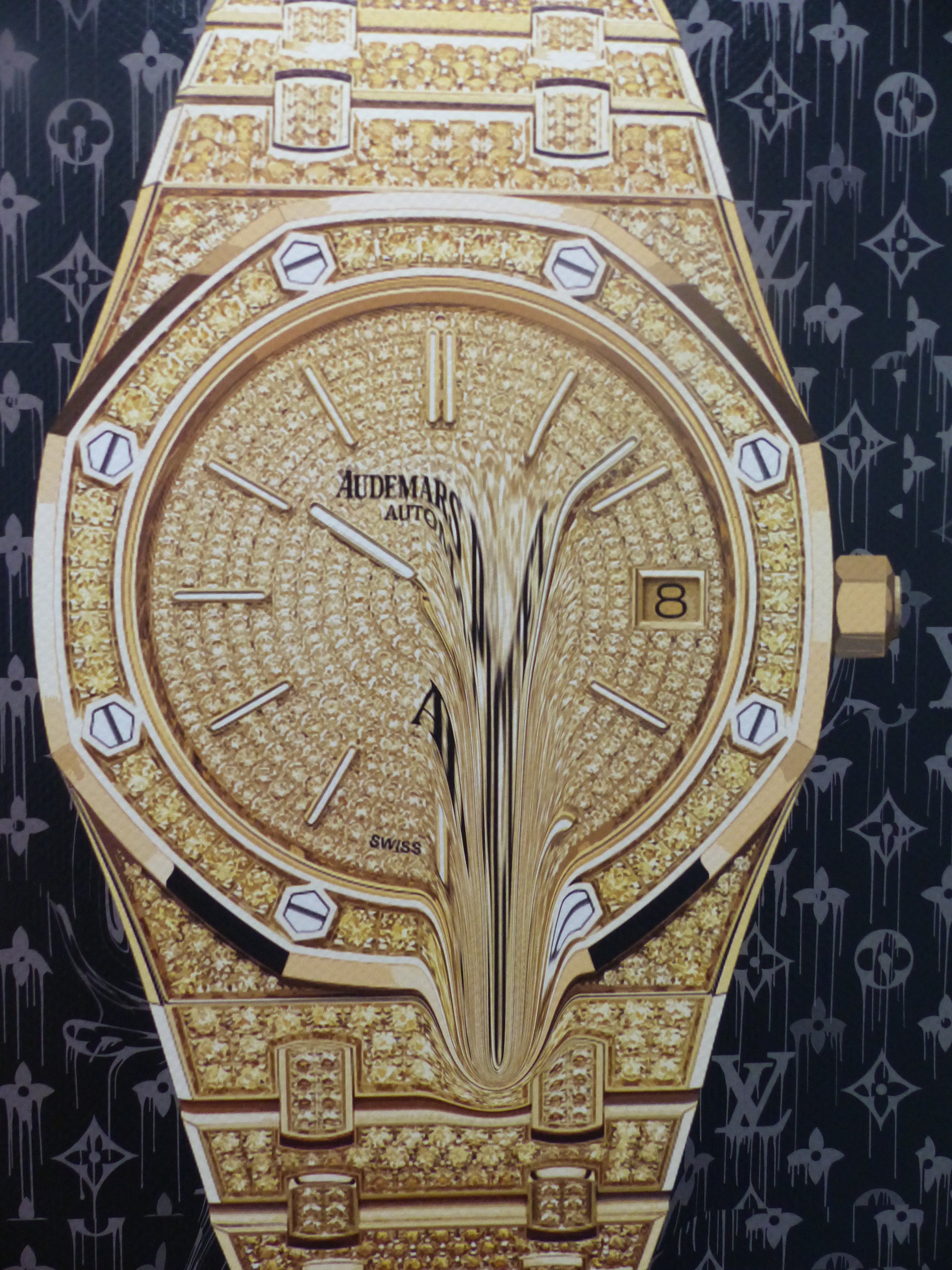 DEATH NYC "GERAHMT" Lithografie ltd.Edit. of 100 "Audemars Clock" 3D Siegel COA