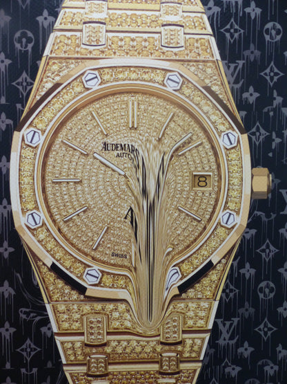 DEATH NYC "GERAHMT" Lithografie ltd.Edit. of 100 "Audemars Clock" 3D Siegel COA