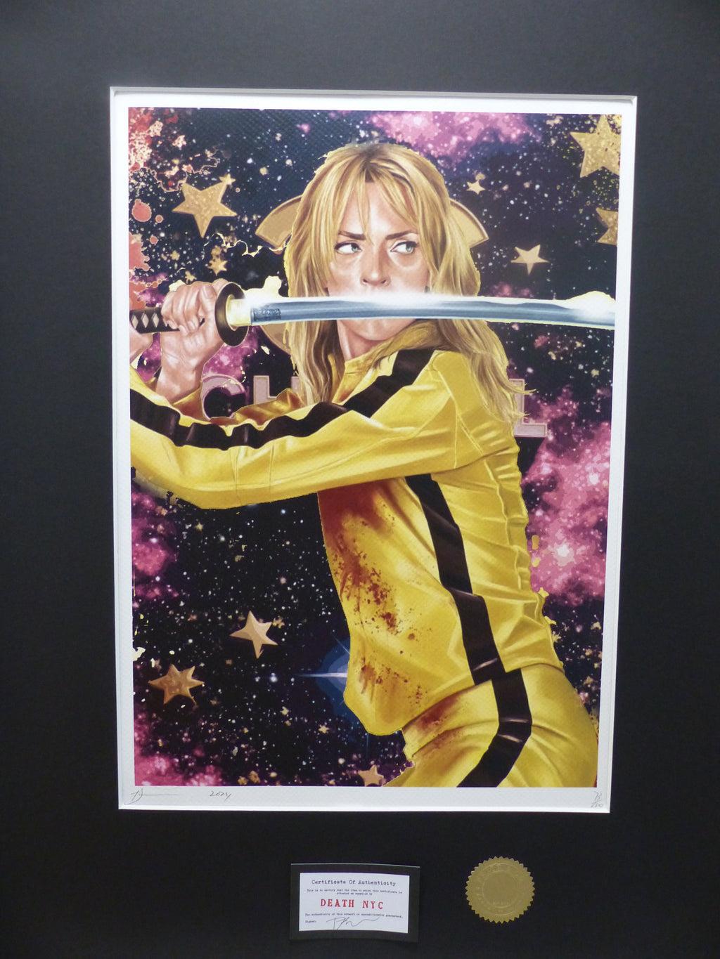 DEATH NYC "GERAHMT" Lithografie ltd.Edit. of 100 "Kill Bill Stars" 3D Siegel COA