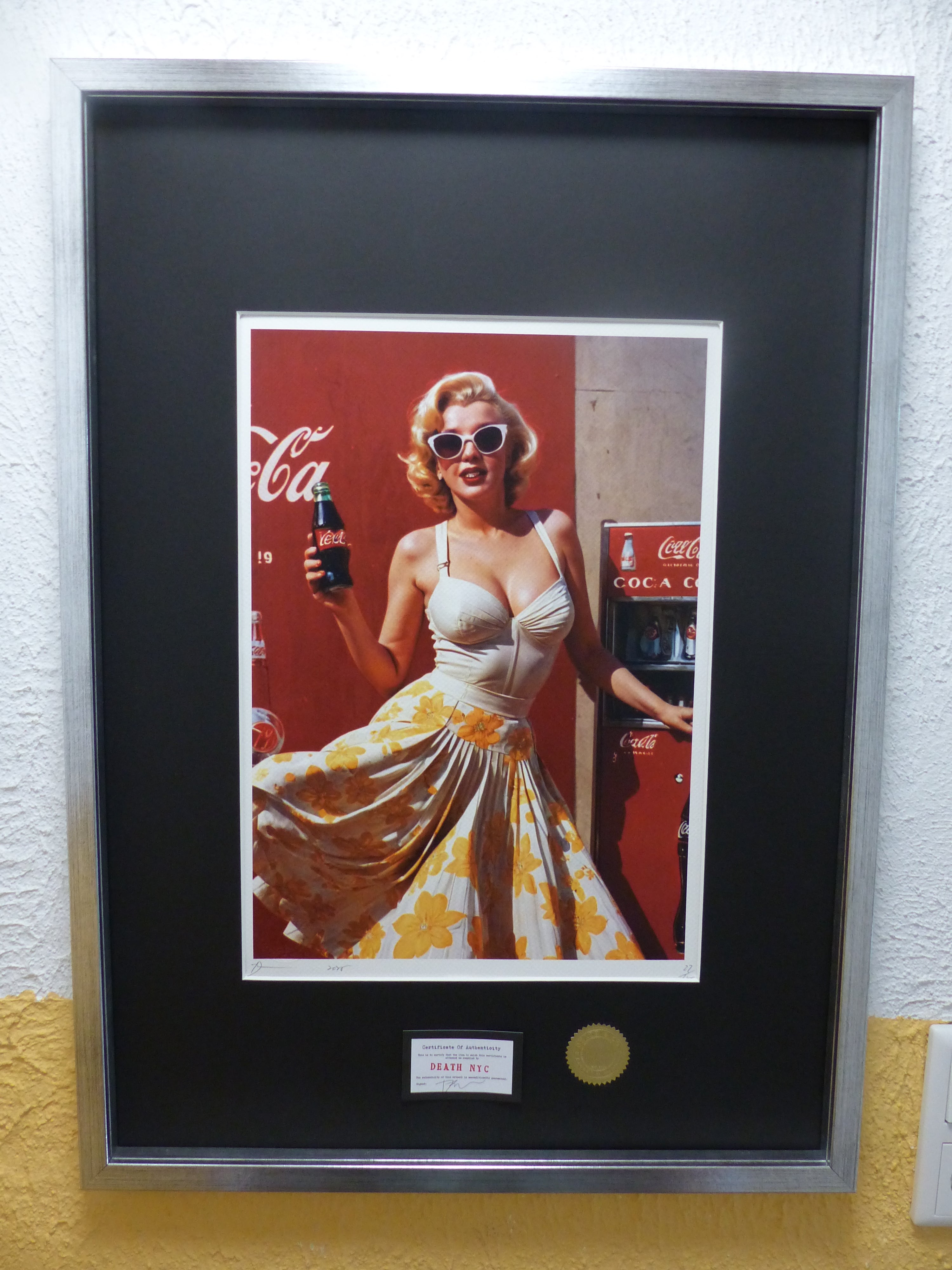 DEATH NYC "GERAHMT" Lithografie ltd.Edit. of 120 "Marilyn Monroe" 3D Siegel COA