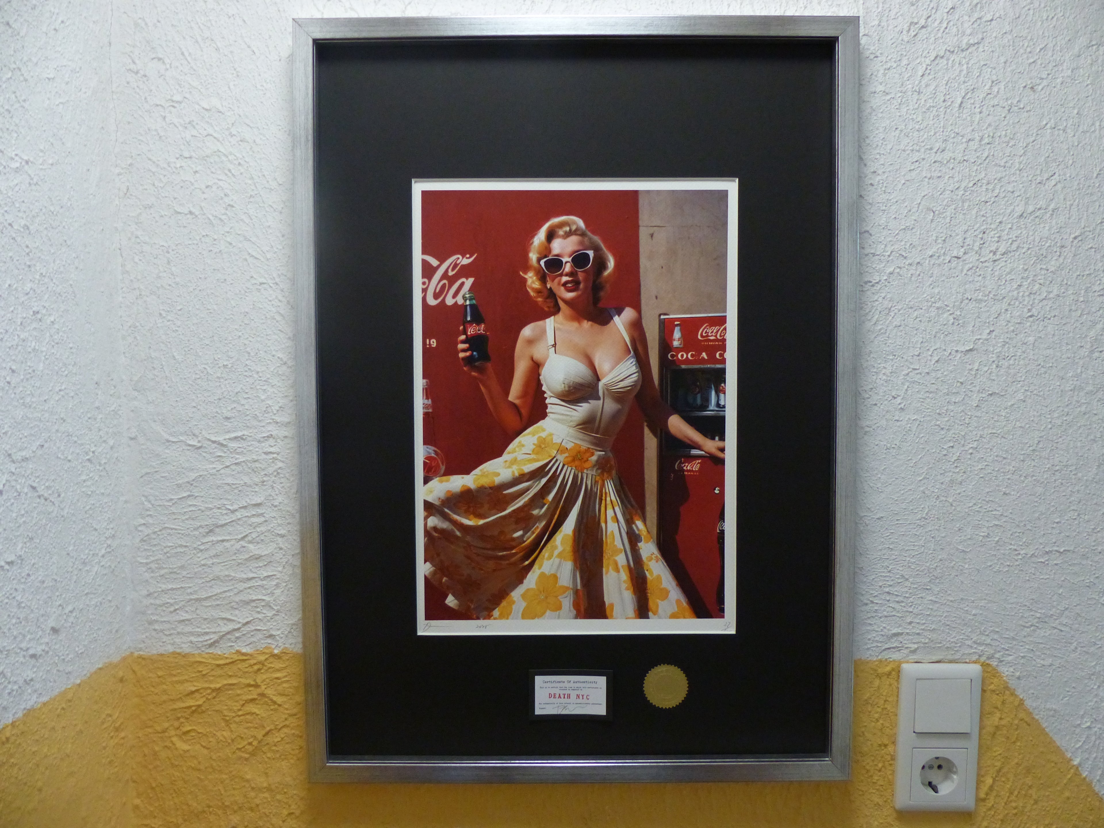 DEATH NYC "GERAHMT" Lithografie ltd.Edit. of 120 "Marilyn Monroe" 3D Siegel COA