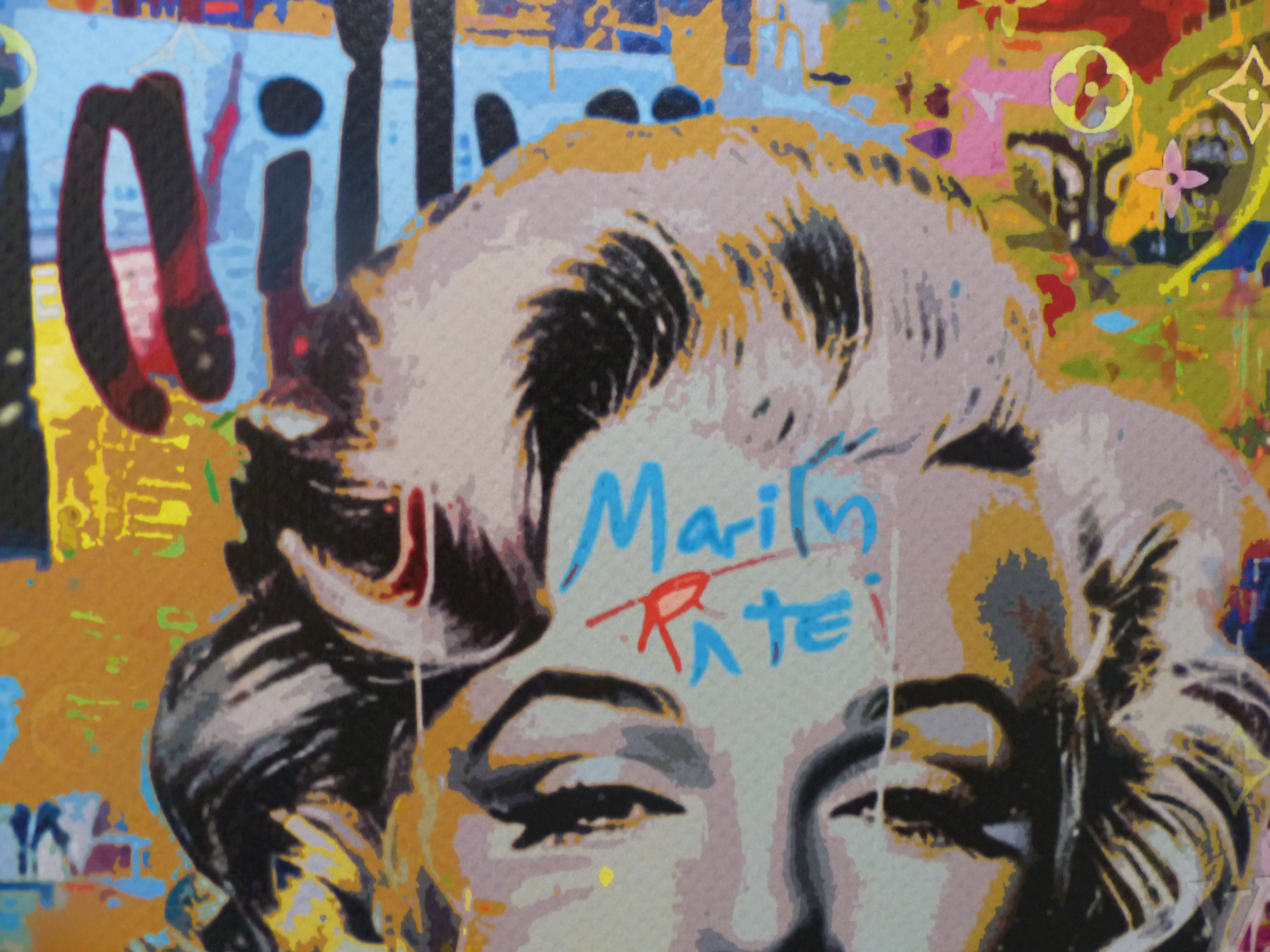 DEATH NYC "GERAHMT" Lithografie ltd.Edit. of 120 "Marilyn Warning" 3D Siegel COA