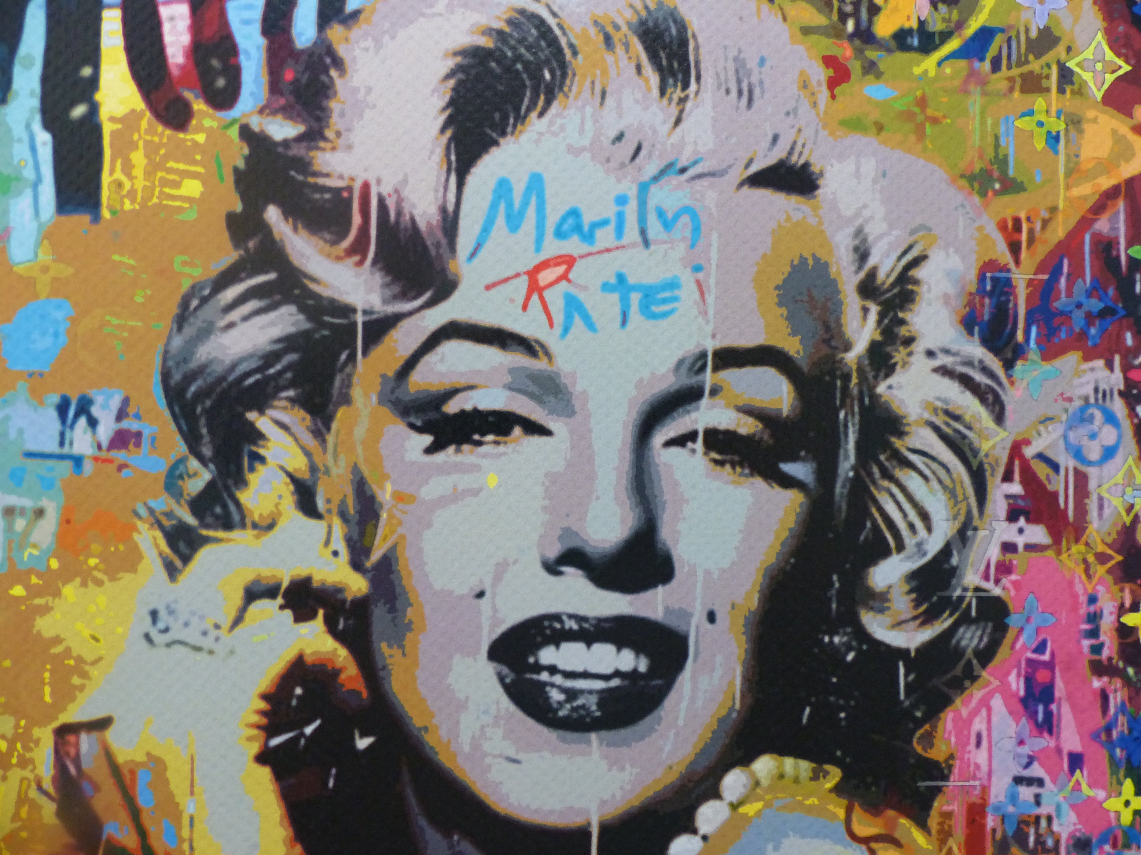 DEATH NYC "GERAHMT" Lithografie ltd.Edit. of 120 "Marilyn Warning" 3D Siegel COA