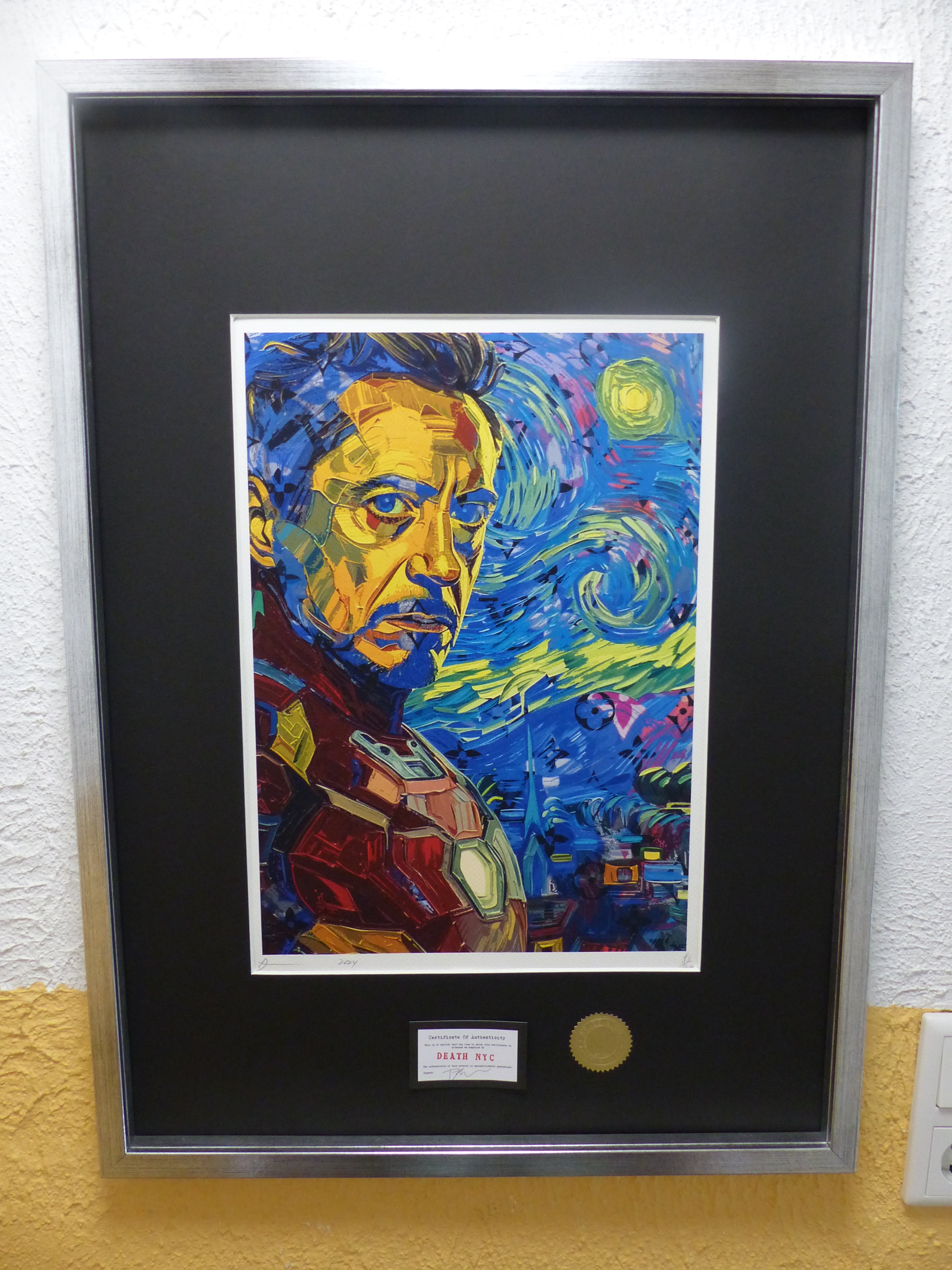 DEATH NYC "GERAHMT" Lithografie ltd.Edit. of 120 "IRON MAN" 3D Siegel COA