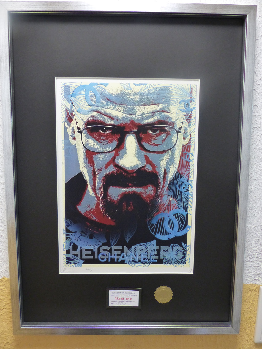 DEATH NYC "GERAHMT" Lithografie ltd.Edit. of 120 "Breaking Bad" 3D Siegel COA