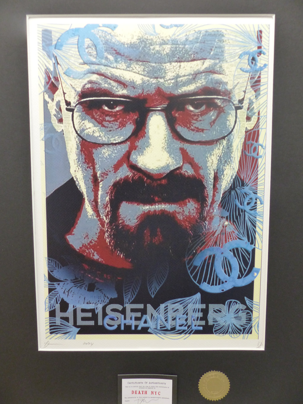 DEATH NYC "GERAHMT" Lithografie ltd.Edit. of 120 "Breaking Bad" 3D Siegel COA