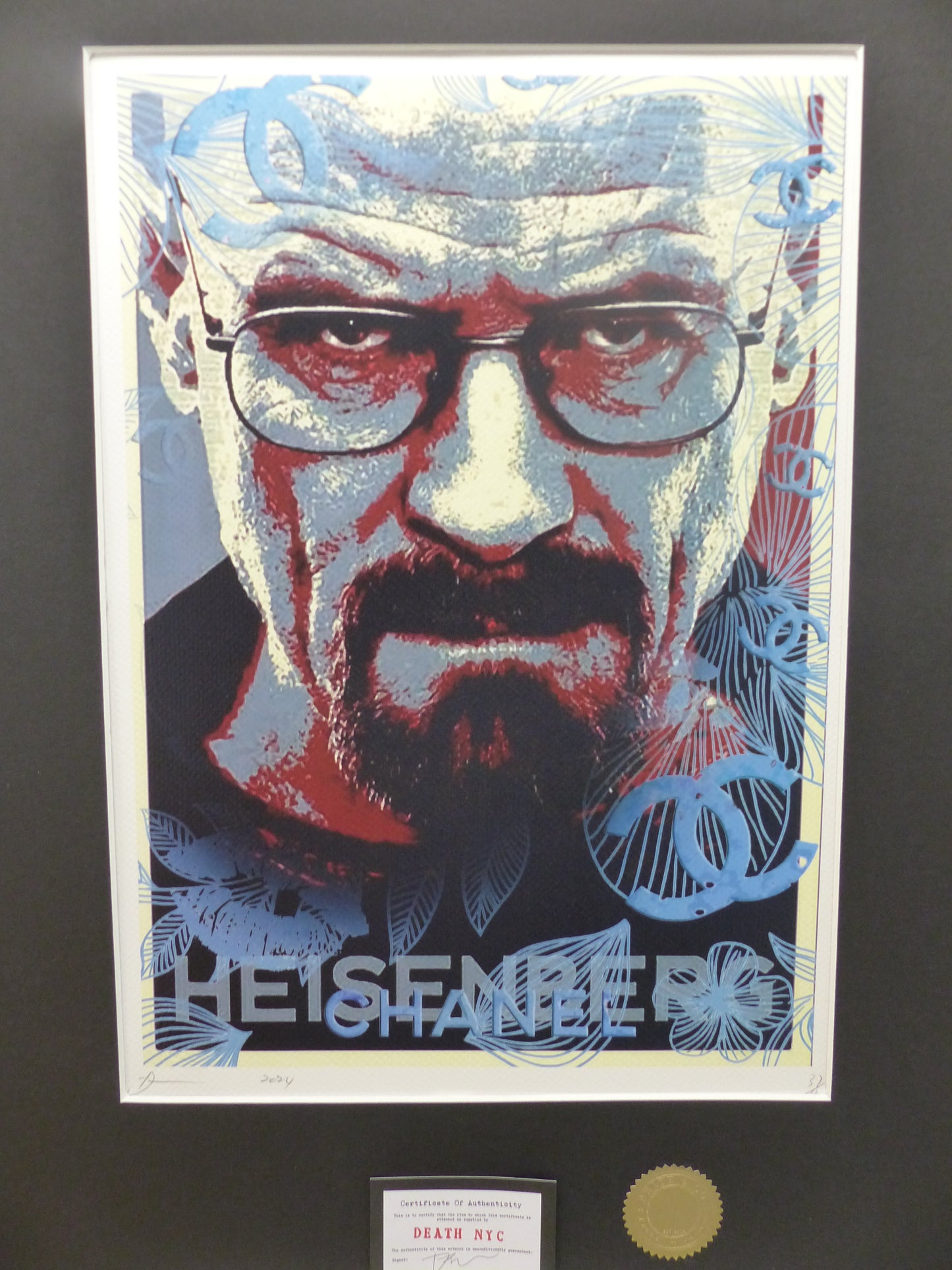 DEATH NYC "GERAHMT" Lithografie ltd.Edit. of 120 "Breaking Bad" 3D Siegel COA