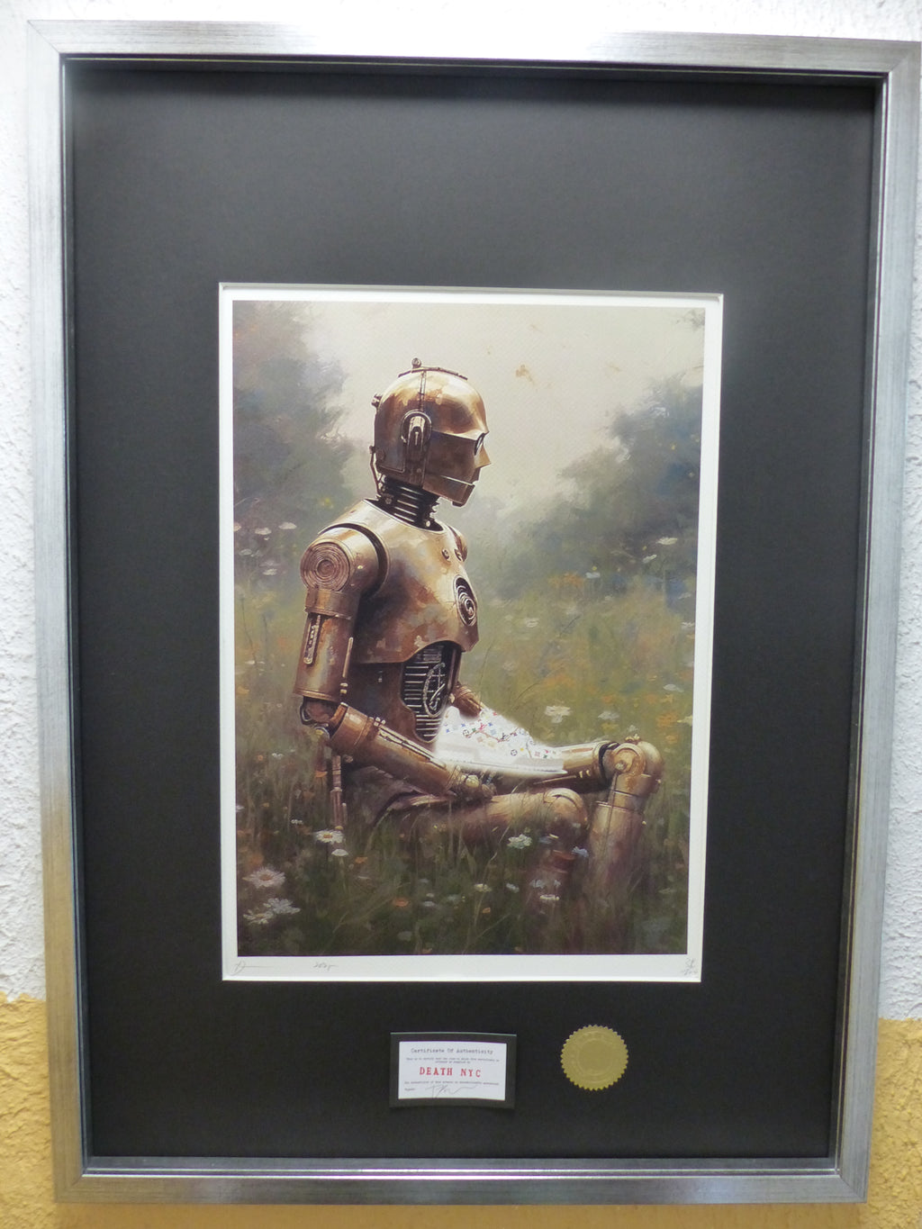DEATH NYC "GERAHMT" Lithografie ltd.Edit. of 100 "Star Wars C-3PO" 3D Siegel COA