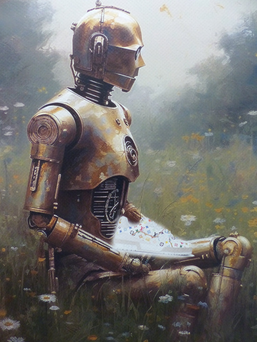 DEATH NYC "GERAHMT" Lithografie ltd.Edit. of 100 "Star Wars C-3PO" 3D Siegel COA