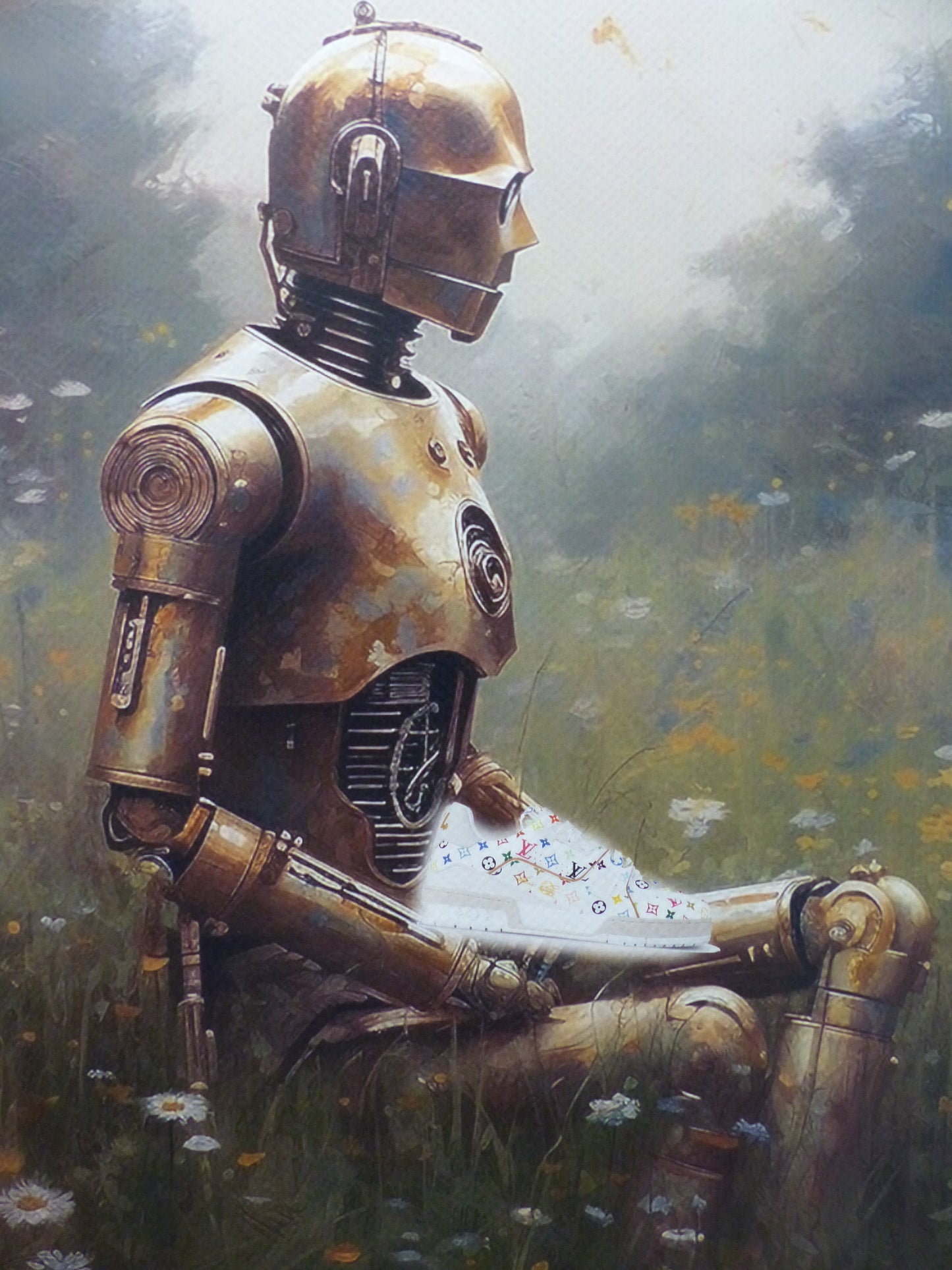 DEATH NYC "GERAHMT" Lithografie ltd.Edit. of 100 "Star Wars C-3PO" 3D Siegel COA