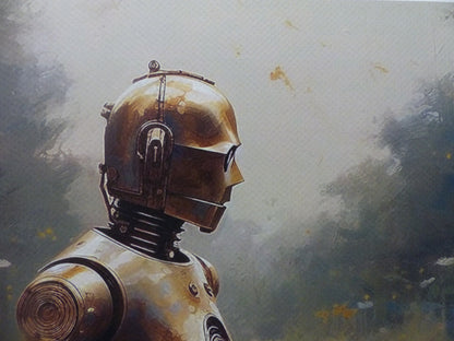 DEATH NYC "GERAHMT" Lithografie ltd.Edit. of 100 "Star Wars C-3PO" 3D Siegel COA