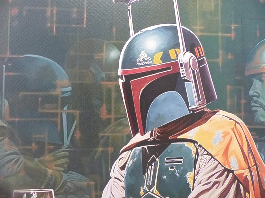 DEATH NYC "GERAHMT" Lithografie ltd.Edit. of 100 "Mandalorian Star Wars" 3D Siegel COA