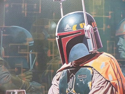 DEATH NYC "GERAHMT" Lithografie ltd.Edit. of 100 "Mandalorian Star Wars" 3D Siegel COA