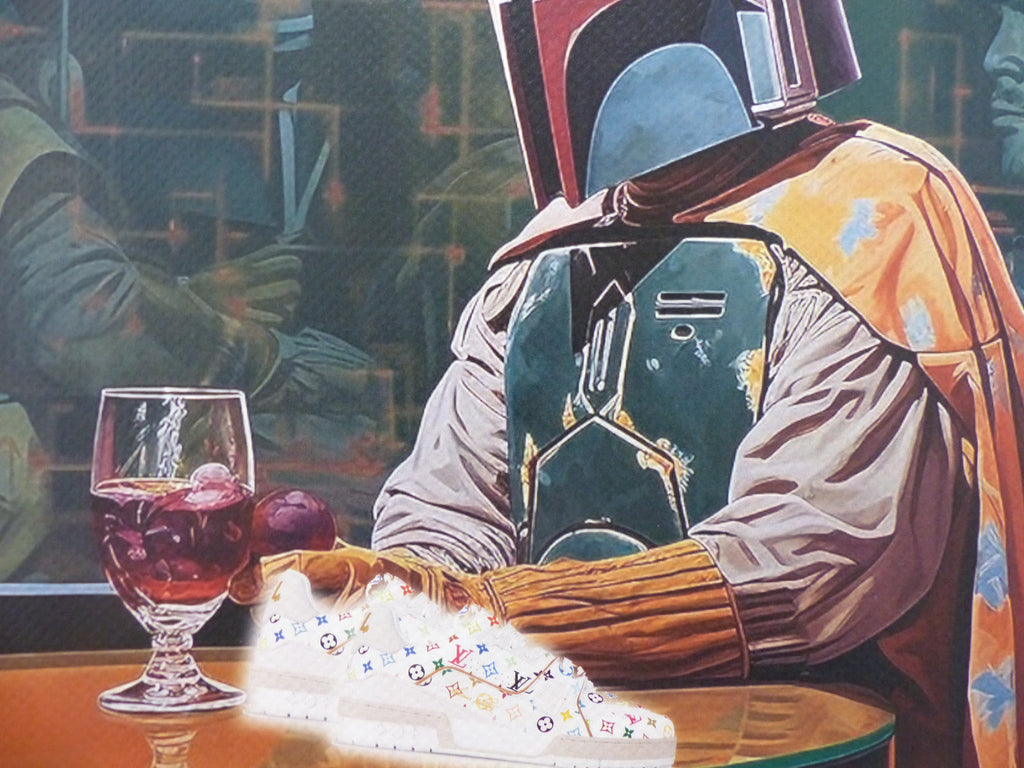 DEATH NYC "GERAHMT" Lithografie ltd.Edit. of 100 "Mandalorian Star Wars" 3D Siegel COA