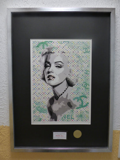 DEATH NYC "GERAHMT" Lithografie ltd.Edit. of 100 "Marilyn Monroe" 3D Siegel COA