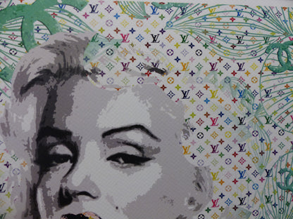 DEATH NYC "GERAHMT" Lithografie ltd.Edit. of 100 "Marilyn Monroe" 3D Siegel COA