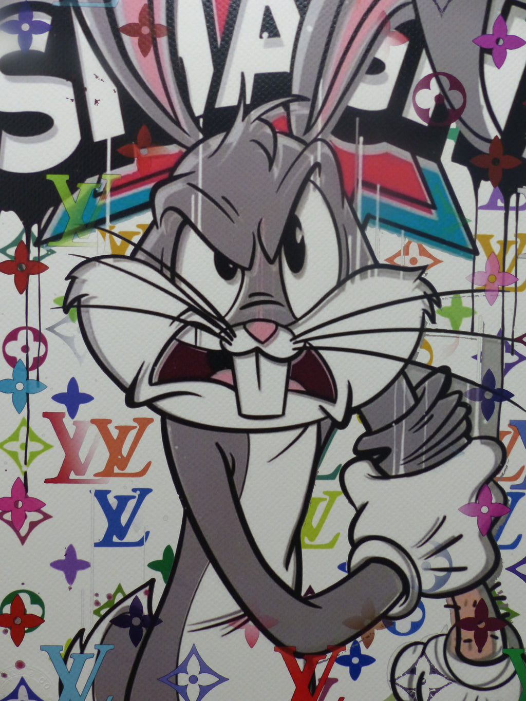 DEATH NYC "GERAHMT" Lithografie ltd.Edit. of 100 "Bugs Bunny" 3D Siegel COA