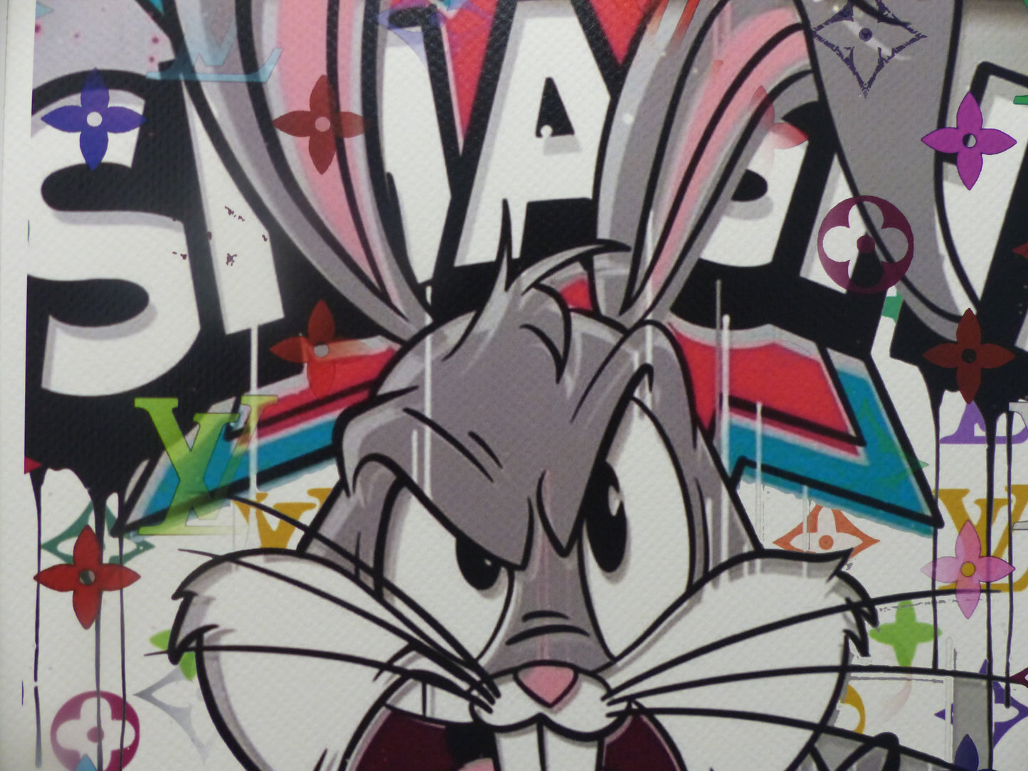 DEATH NYC "GERAHMT" Lithografie ltd.Edit. of 100 "Bugs Bunny" 3D Siegel COA