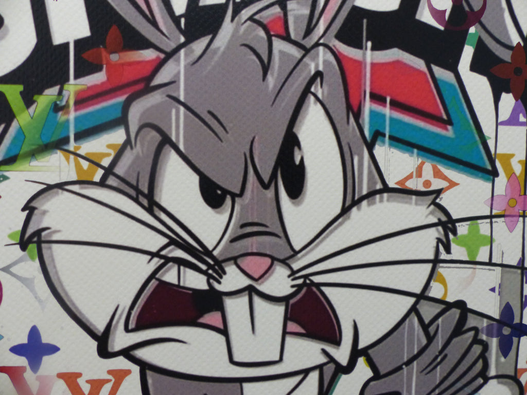 DEATH NYC "GERAHMT" Lithografie ltd.Edit. of 100 "Bugs Bunny" 3D Siegel COA