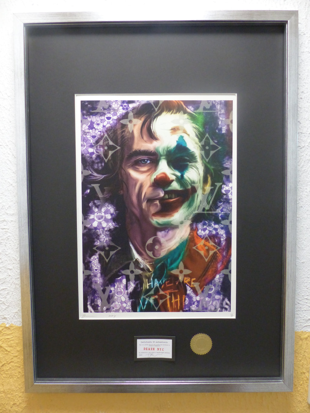 DEATH NYC "GERAHMT" Lithografie ltd.Edit. of 100 "JOKER" 3D Siegel COA