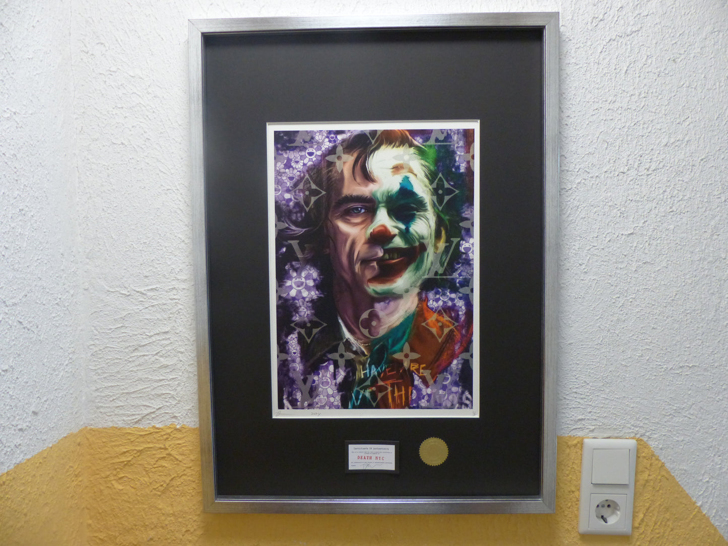 DEATH NYC "GERAHMT" Lithografie ltd.Edit. of 100 "JOKER" 3D Siegel COA