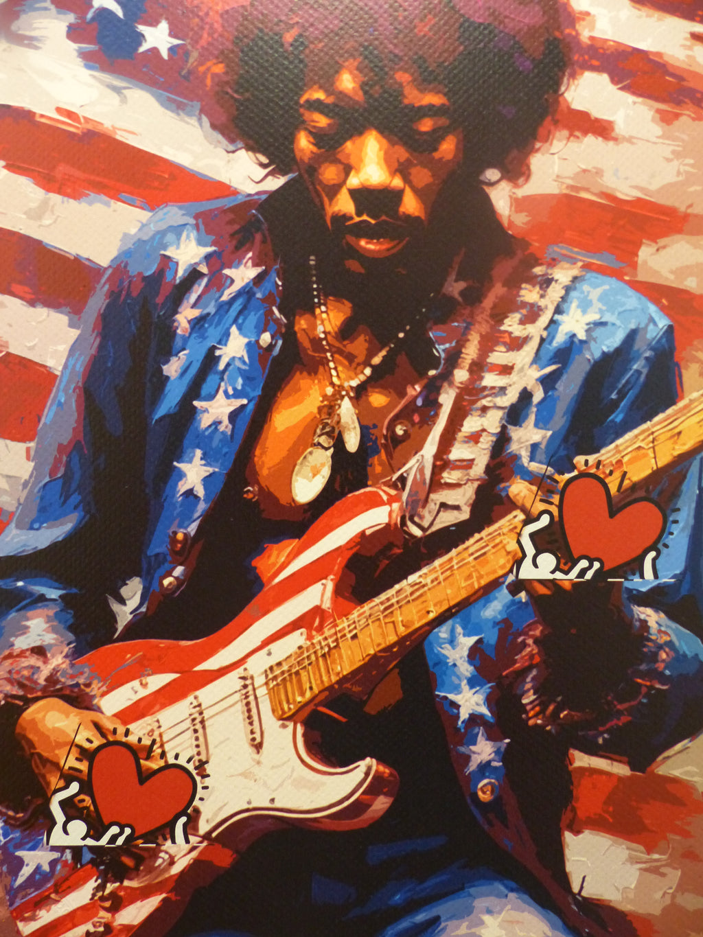 DEATH NYC "GERAHMT" Lithografie ltd.Edit. of 100 "Jimi Hendrix" 3D Siegel COA