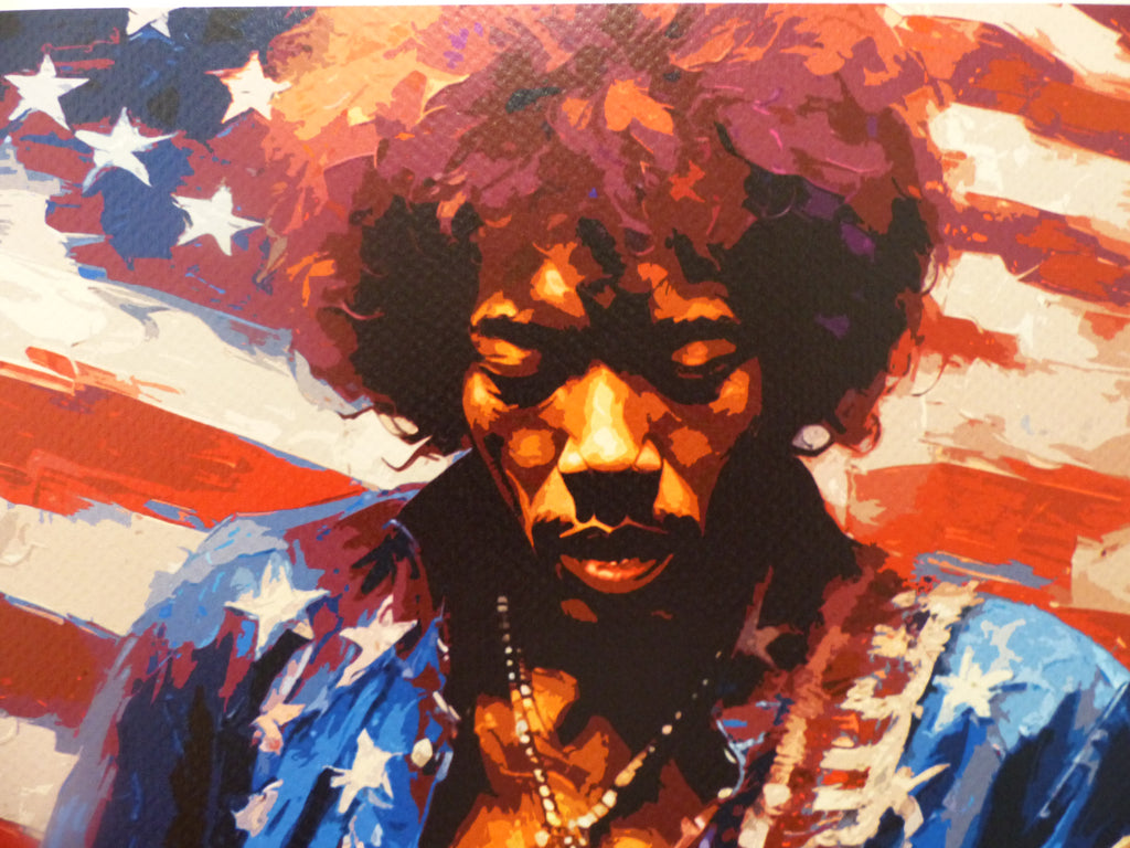 DEATH NYC "GERAHMT" Lithografie ltd.Edit. of 100 "Jimi Hendrix" 3D Siegel COA