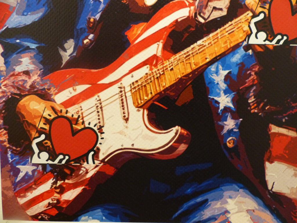 DEATH NYC "GERAHMT" Lithografie ltd.Edit. of 100 "Jimi Hendrix" 3D Siegel COA