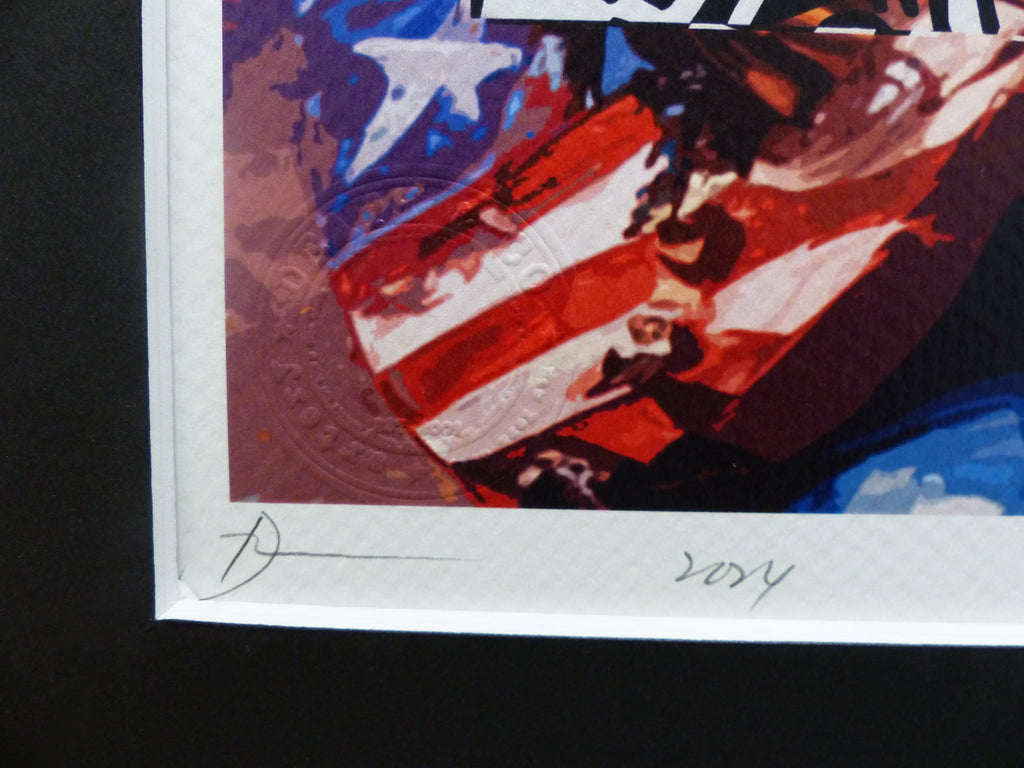 DEATH NYC "GERAHMT" Lithografie ltd.Edit. of 100 "Jimi Hendrix" 3D Siegel COA