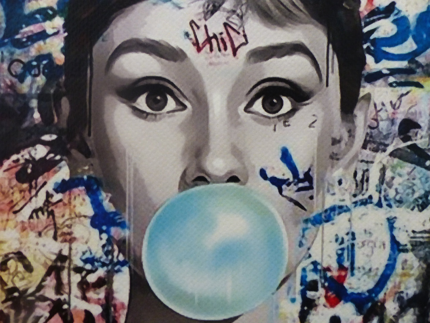 DEATH NYC "GERAHMT" Lithografie ltd.Edit. of 100 "Audrey Heburn I" 3D Siegel COA