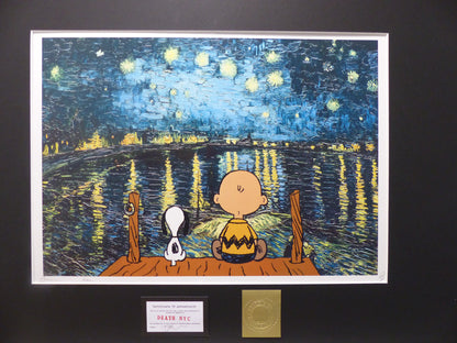 DEATH NYC "GERAHMT" Lithografie ltd.Edit. of 100 "Snoopy Charly" 3D Siegel COA