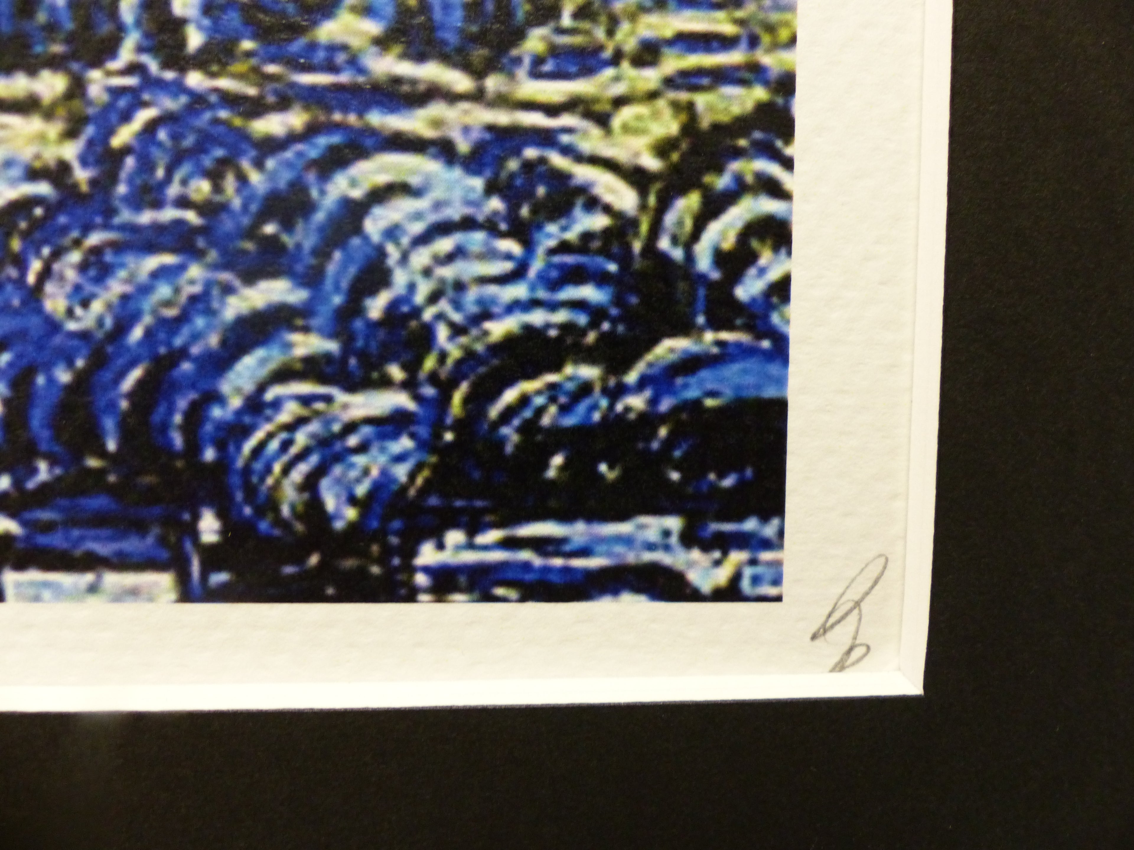 DEATH NYC gerahmte Lithografie ltd edit of 120 "Snoopy Charly with van Gogh background" 3D Siegel COA Zertifikat